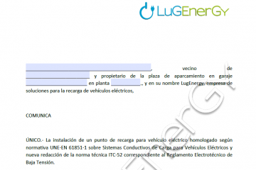 comuniación para instalación garajes propiedad horizontal