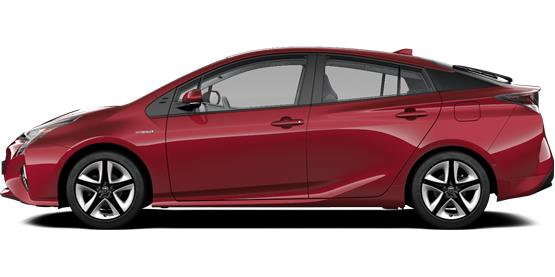 toyota prius híbrido enchufable color granate