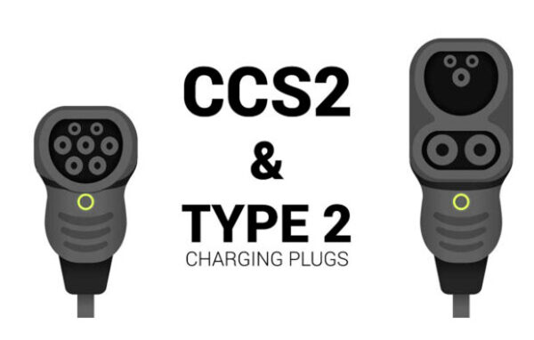 Conectores CCS2 y Tipo 2 de coche eléctrico
